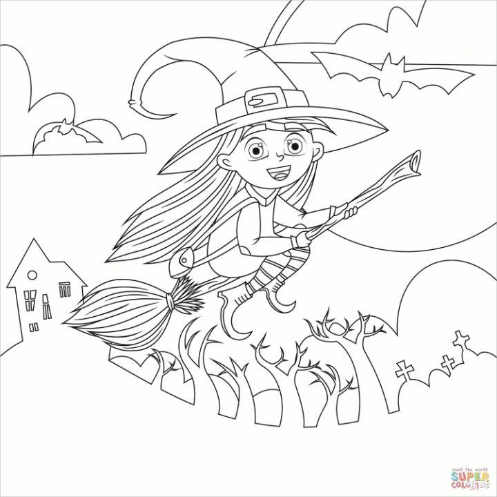 Witch Halloween Coloring Pages