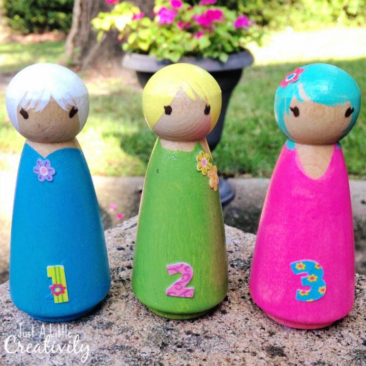 Wood Peg People Birthday Dolls