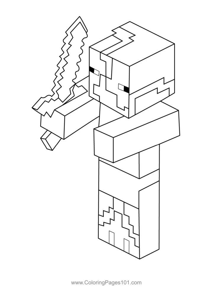 Zombie Pigmen Minecraft Coloring Pages