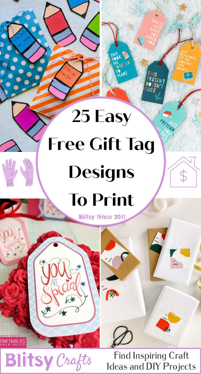 25 Free Printable Gift Tags With PDF Templates - Homemade DIY Gift Tags