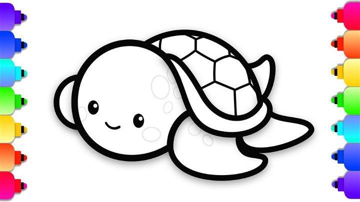 how to draw a cute turtle