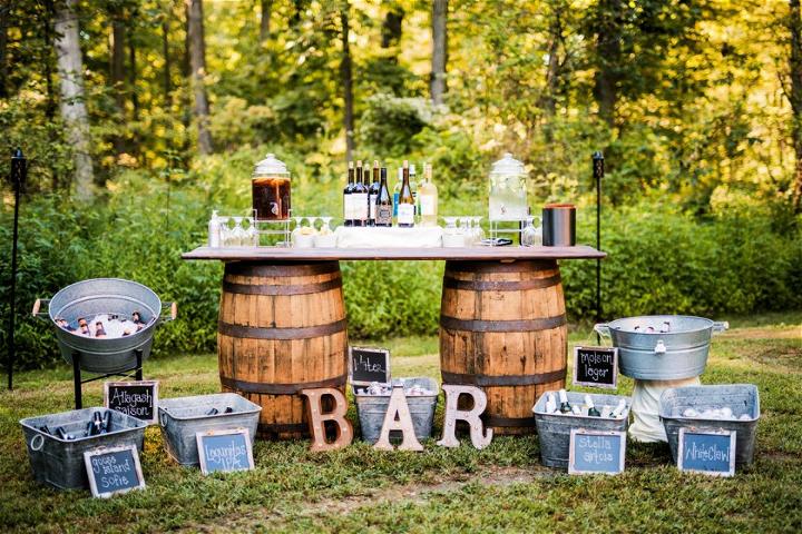 Backyard Wedding Bar Setup