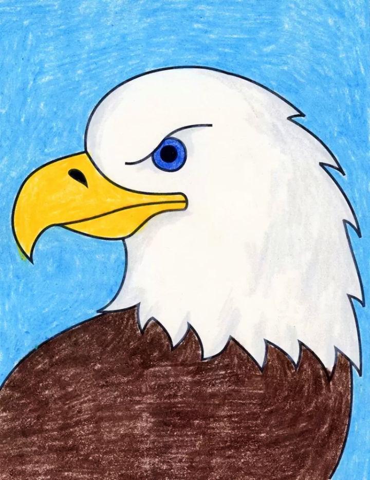 simple eagle head drawings