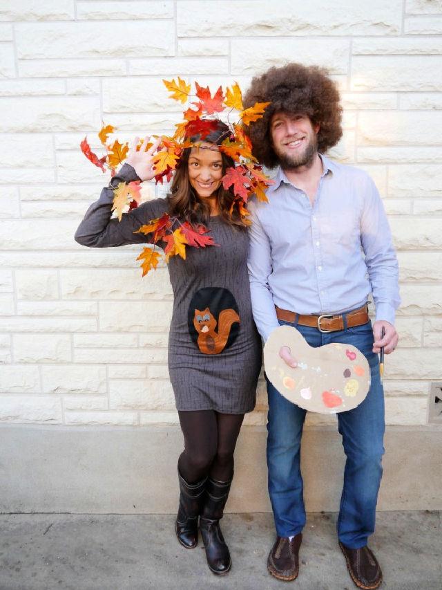 Bob Ross Pregnant Couple Costume