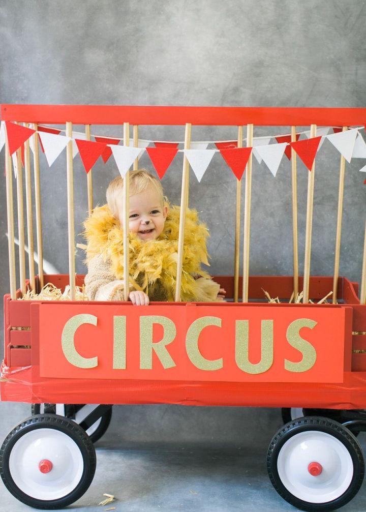 Circus Lion in Circus Wagon Costume
