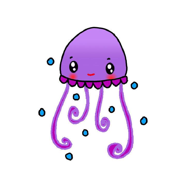 Colored Jellyfish Drawing