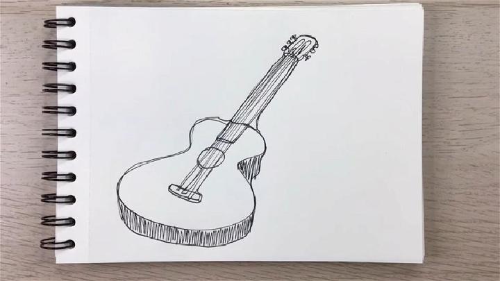 Continuous Line Guitar Drawing
