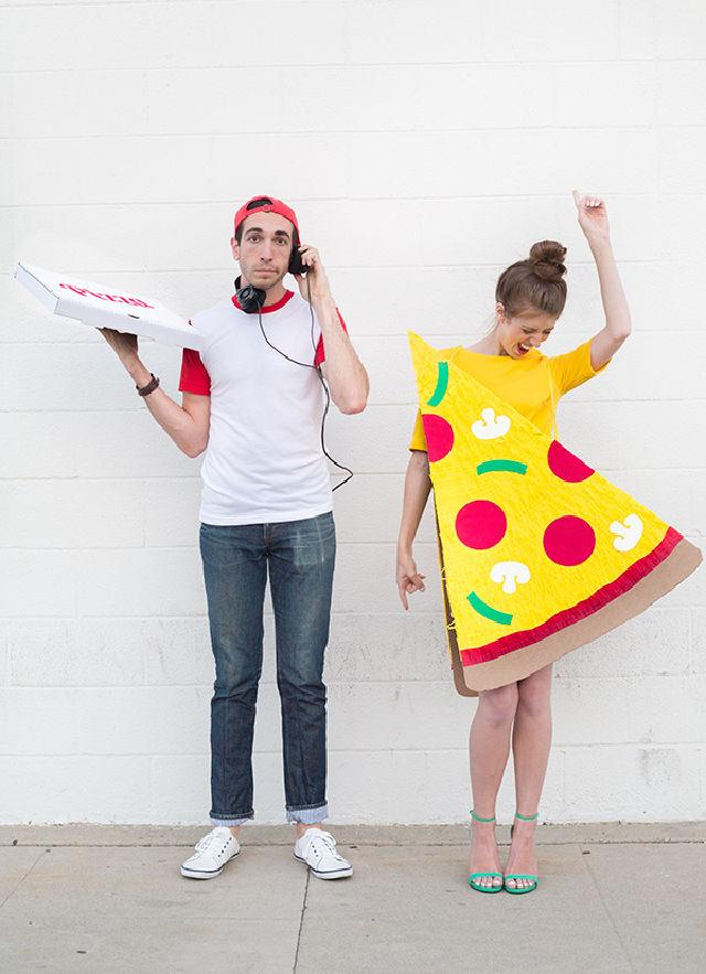 Creative Pizza Slice and Delivery Boy Couple Costume