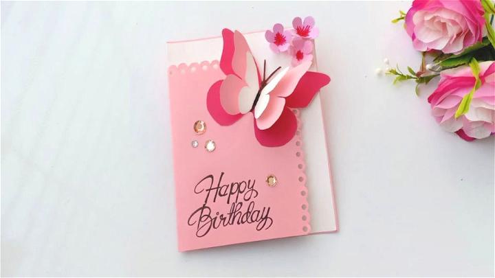Cute Butterfly Pop Up Birthday Card
