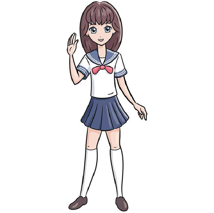 Cute Draw an Anime School Girl