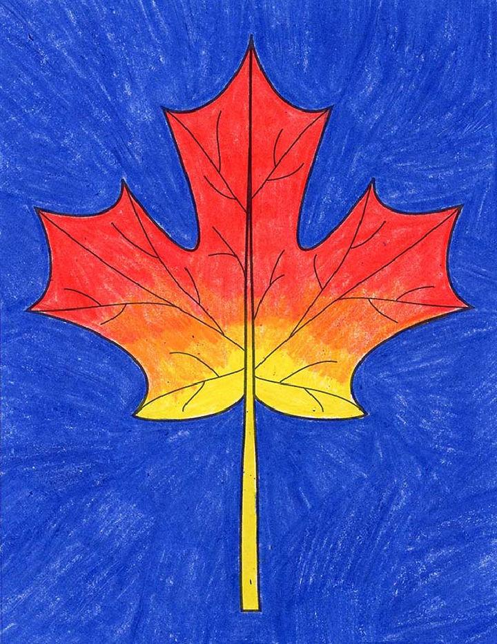 Cute Fall Maple Leaf Drawing