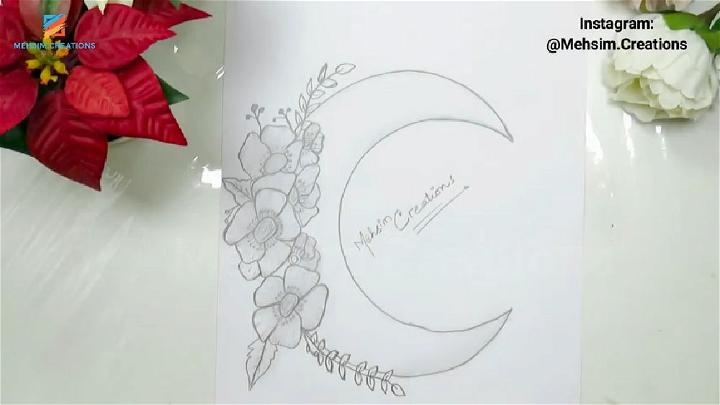 DIY Moon Flower Drawing