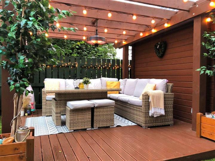 Decorative Covered Patio With Lighting
