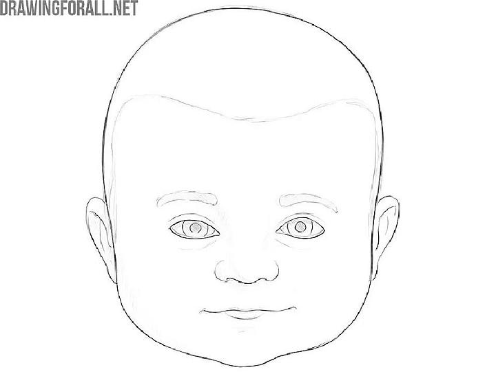 how to draw babies faces