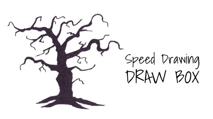 Draw a Creepy Black Tree for Halloween 