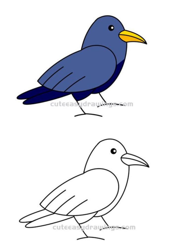 Bird Common Raven American Crow Drawing - Raven Clip Art, HD Png Download ,  Transparent Png Image - PNGitem