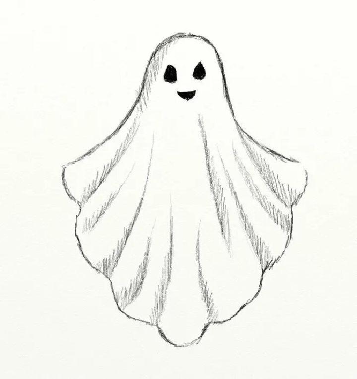 Ghost Drawing - How To Draw A Ghost Step By Step