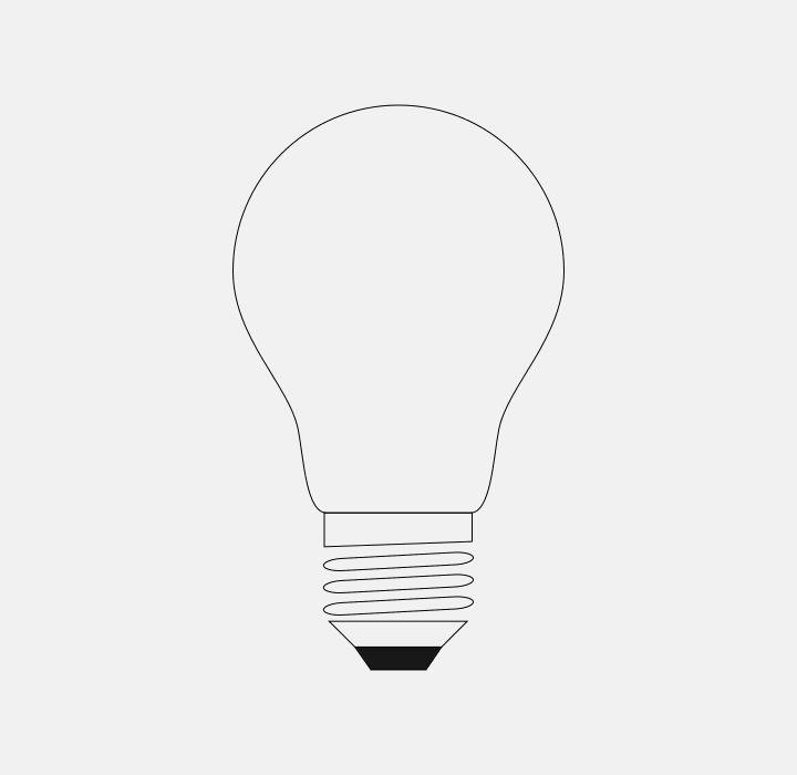 Draw a Flat Single Color Light Bulb