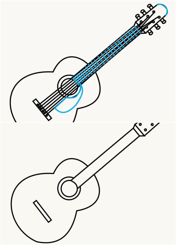 Draw a Guitar Step by Step Instructions