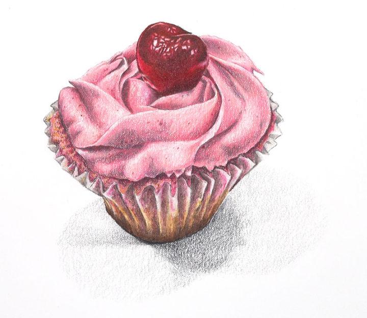 Draw a Realistic Cupcake with Colored Pencils