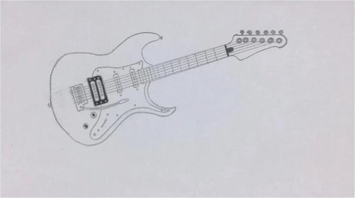 pencil sketch of a guitar