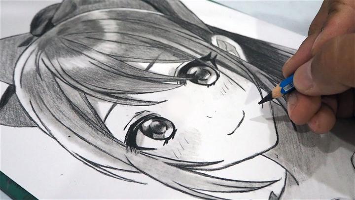 Draw an Anime Girl Using Only One Pencil