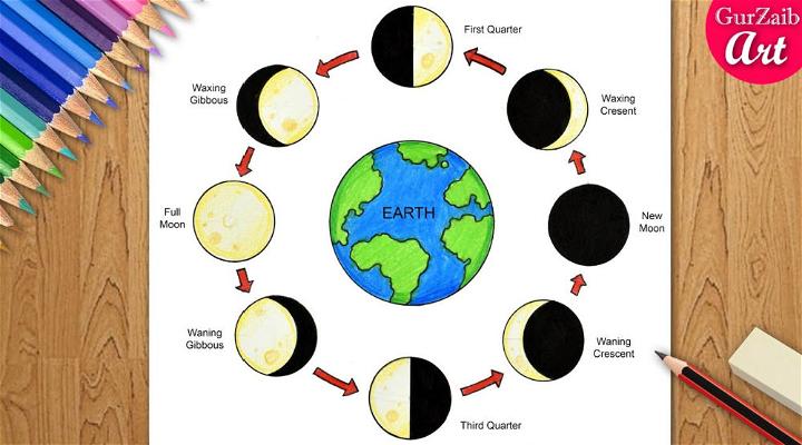 Draw the Phases of the Moon