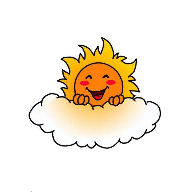 Illustration in a realistic style sun rays through white fluffy clouds on a  transparent background  CanStock