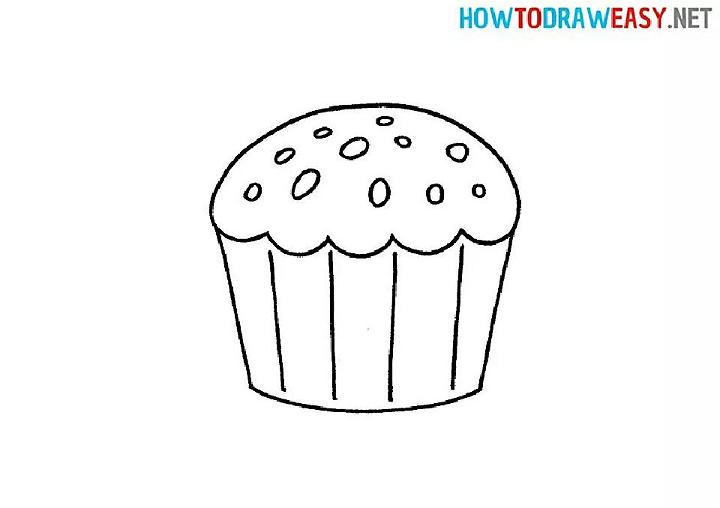 Easy Cupcake Drawing