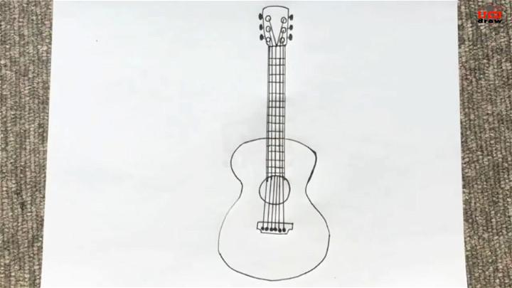 Easy Guitar Outline Drawing