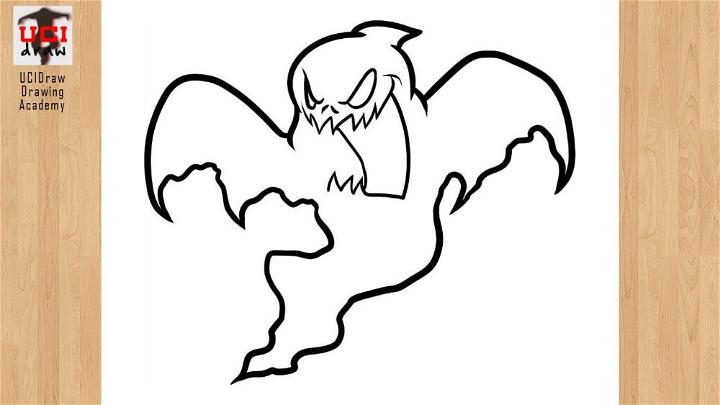 Easy Halloween Scary Ghost Drawing