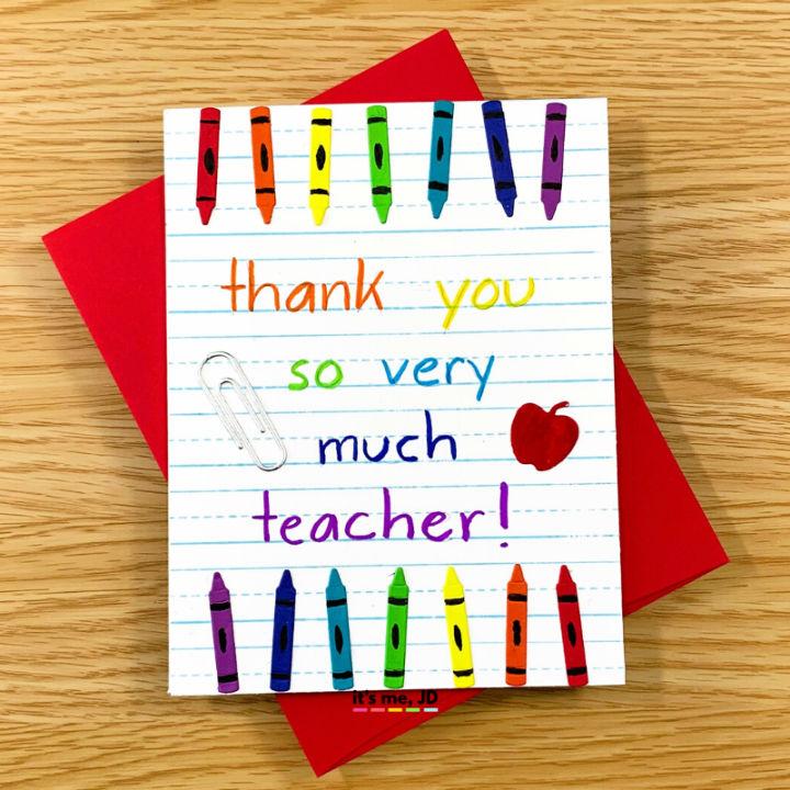 Easy Handmade Teacher Appreciation Card