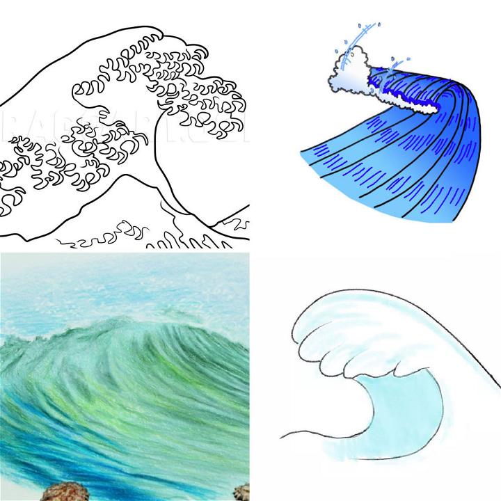 Ocean Waves Drawing - How To Draw Ocean Waves Step By Step