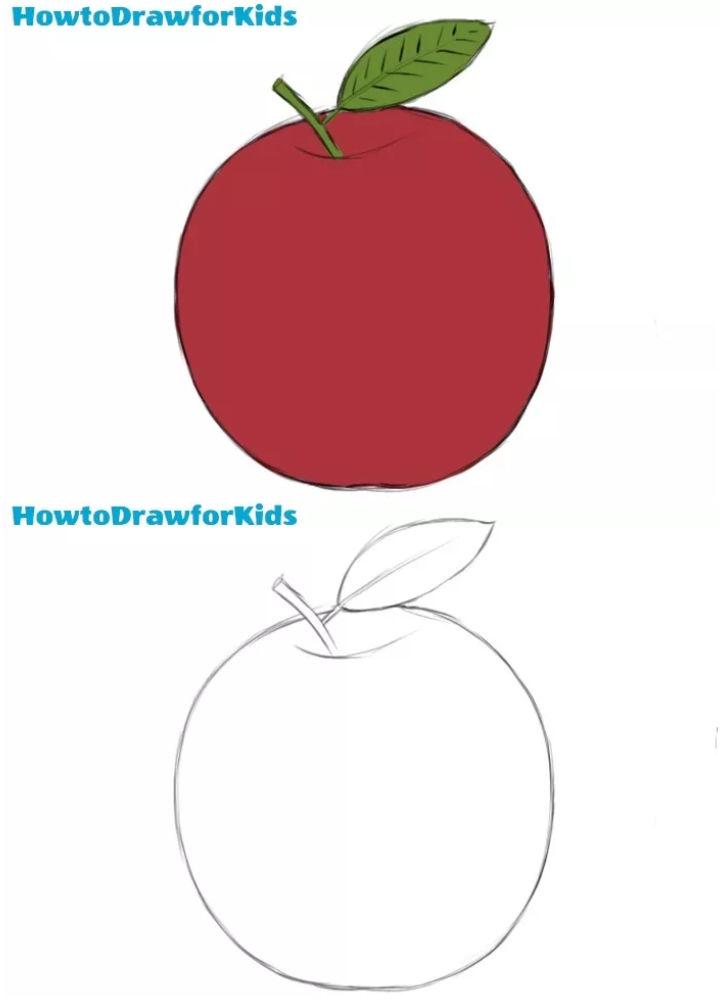 Easy Way to Draw Apple