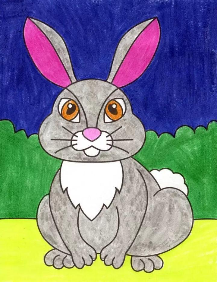 Simple Rabbit Drawing For Kids