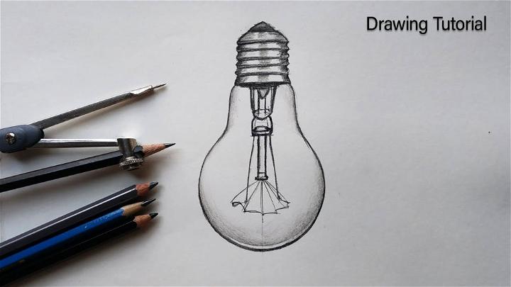 Electric Bulb Drawing Step by Step Instruction