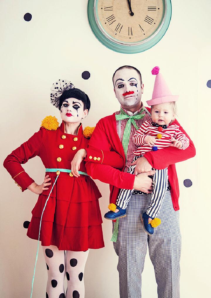 Family Clown Costume with Baby