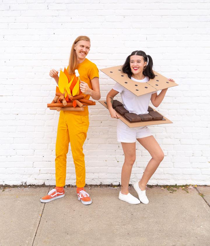 Funny Campfire and Smores Couple Costume