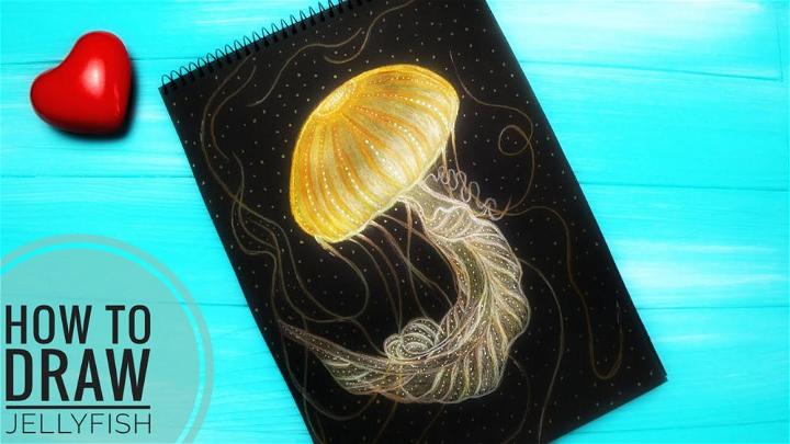 Gold Jellyfish Drawing