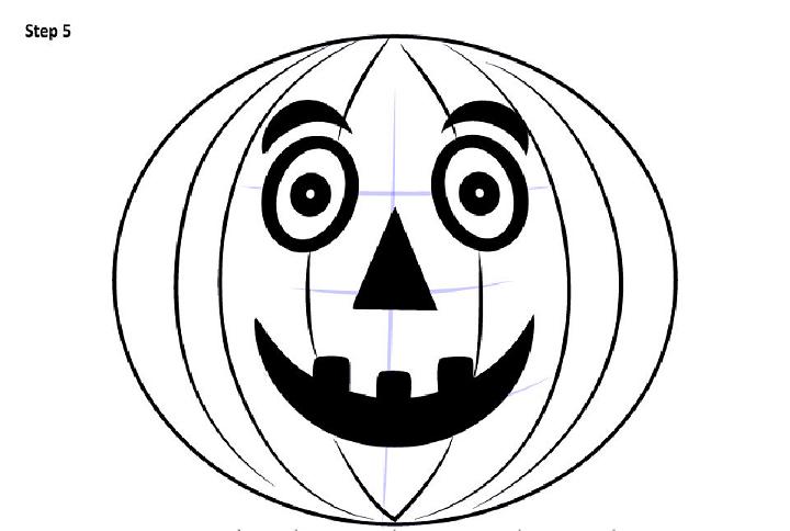 Halloween Pumpkin Drawing for Kids