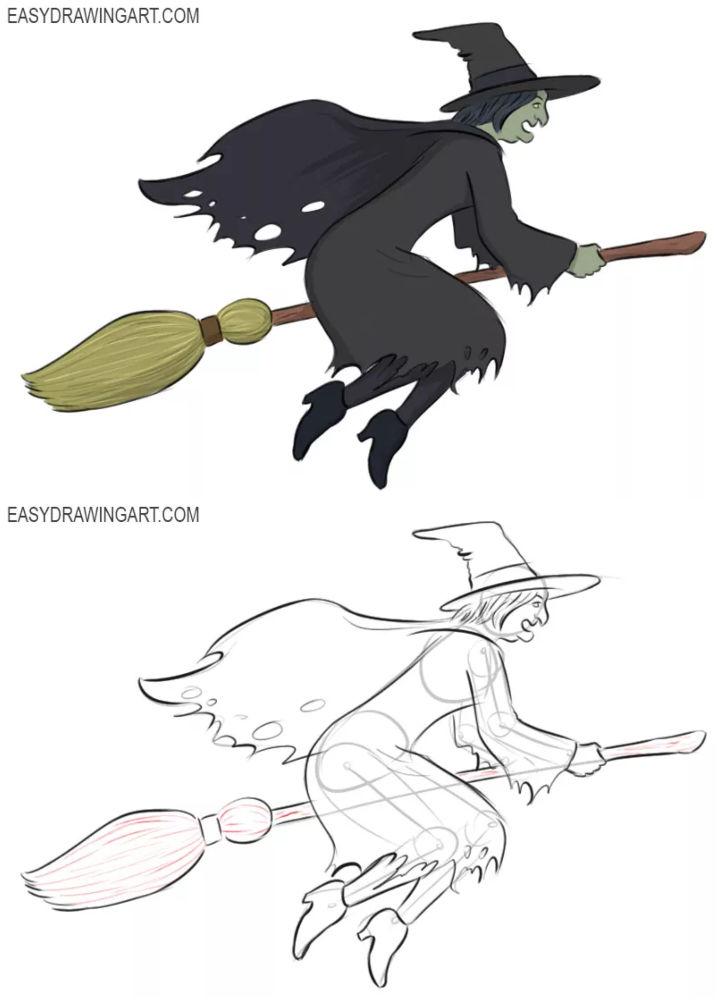 Halloween Witch Drawing
