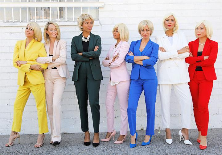Hillary Clinton Pantsuit Group Halloween Costume For 7