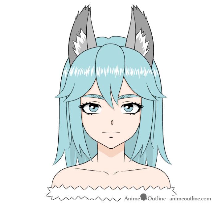 how to draw an anime wolf girl