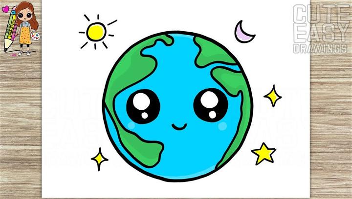 How to Draw Cute Earth