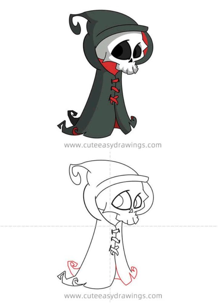 How to Draw Cute Grim Reaper