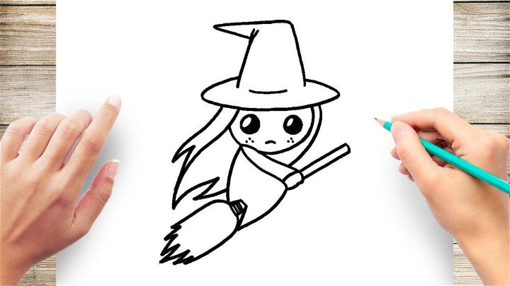 How to Draw Witch on a Broom