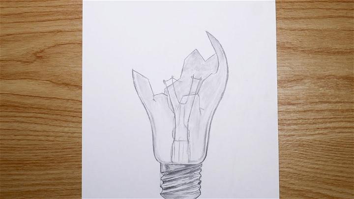 How to Draw a Broken Light Bulb