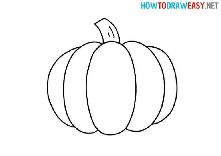 How to Draw a Pumpkin for Kids