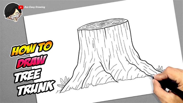 realistic tree trunk drawing