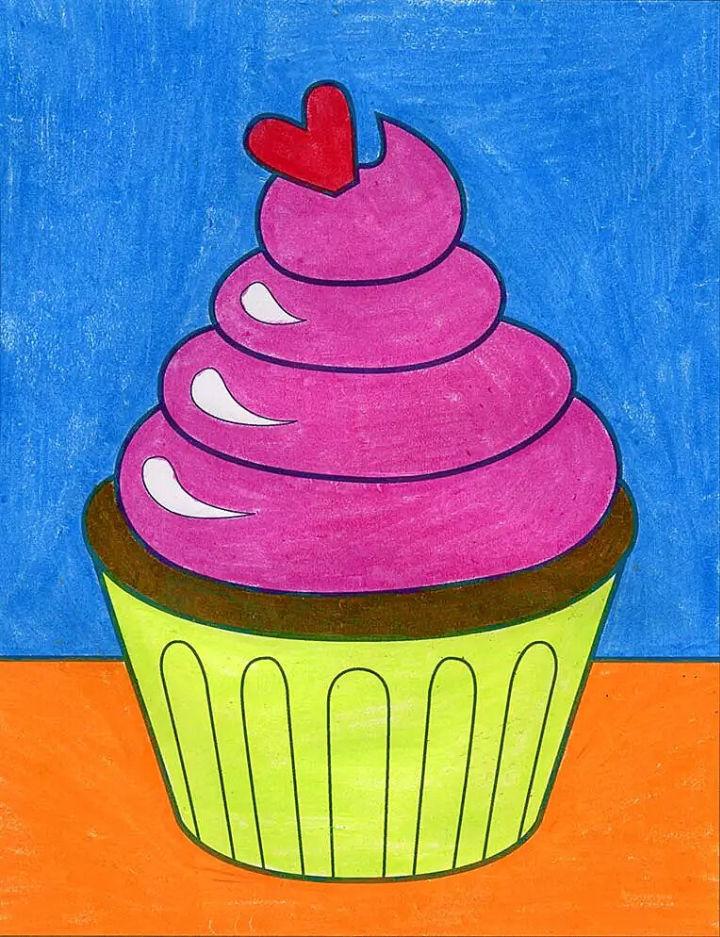 How to Draw a Valentine Cupcake